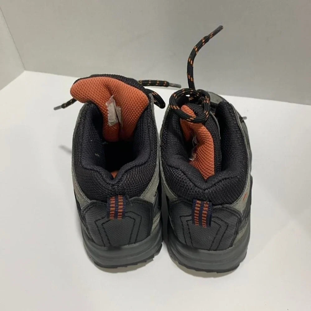 High Sierra grey hiking boots with black/orange accents. Kids US 13. SKU-A523